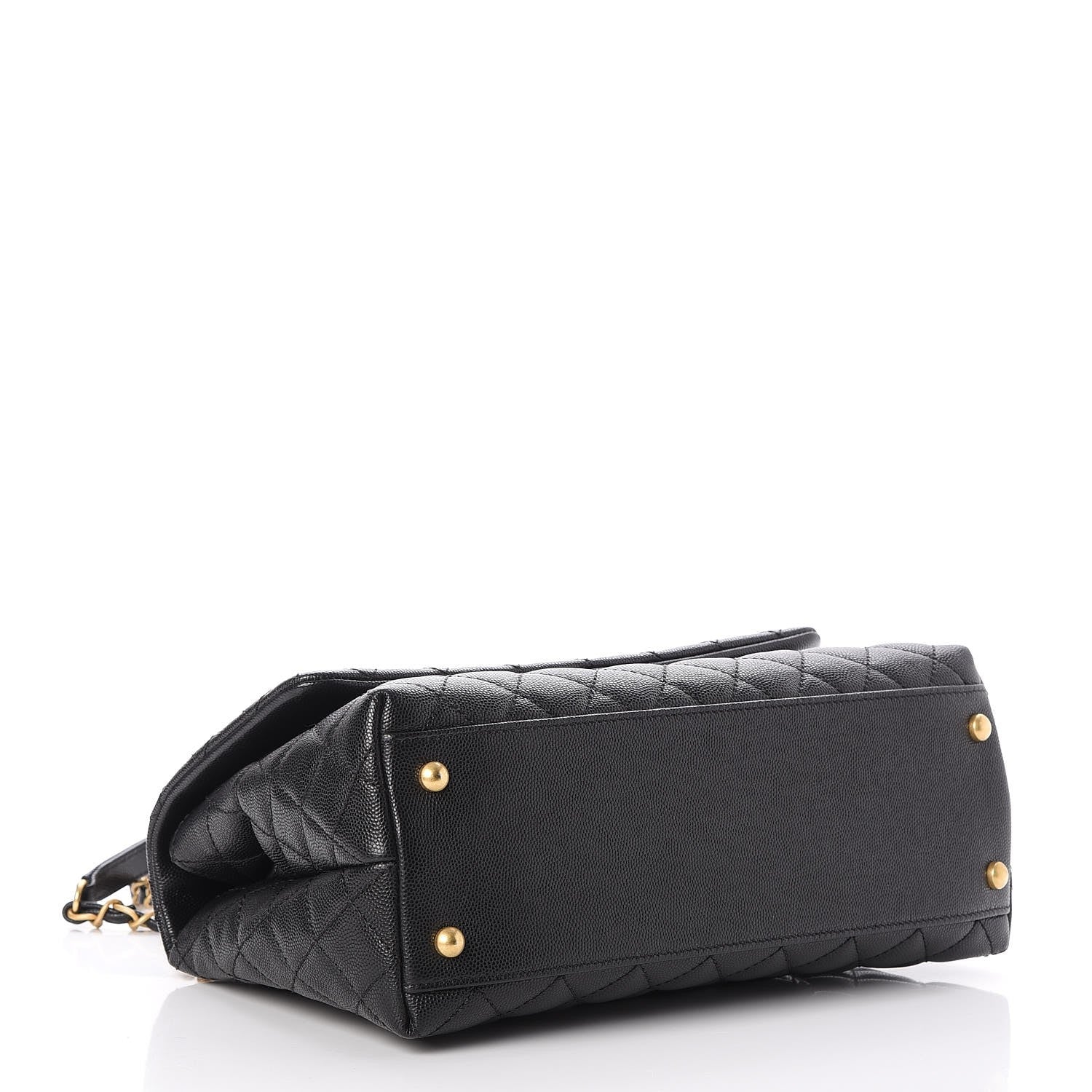 Chanel Caviar Lizard Quilted Small Coco Handle Flap Black 4 of 8