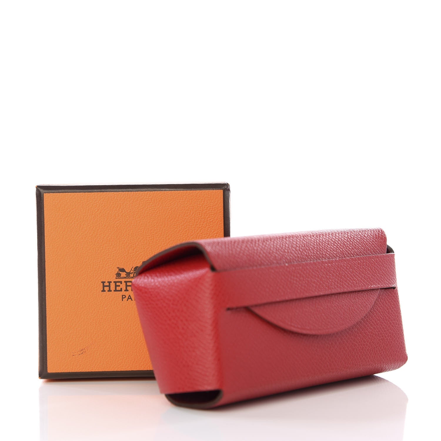 Hermes Grained Madame Calfskin Lipstick Case with Mirror Rouge Piment 7 of 7