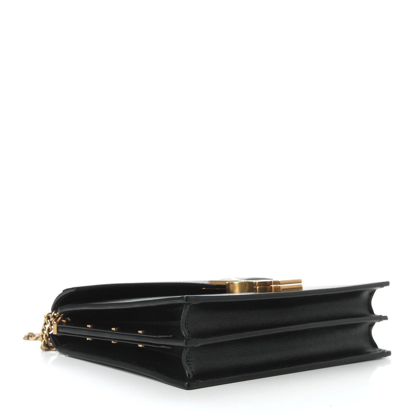 Smooth Calfskin Monogram Cassandra Clasp Bag Black