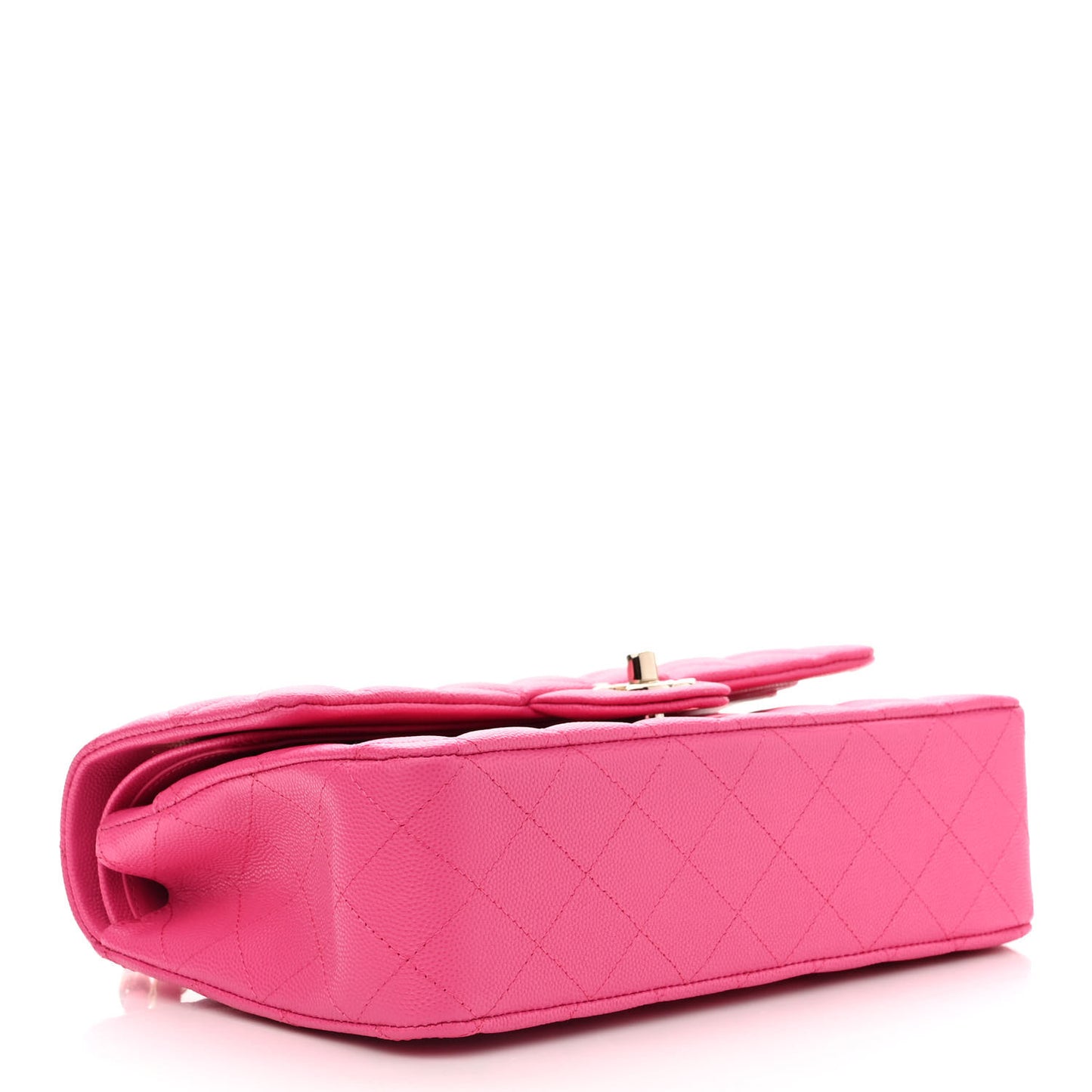 Caviar Quilted Medium Double Flap Dark Pink