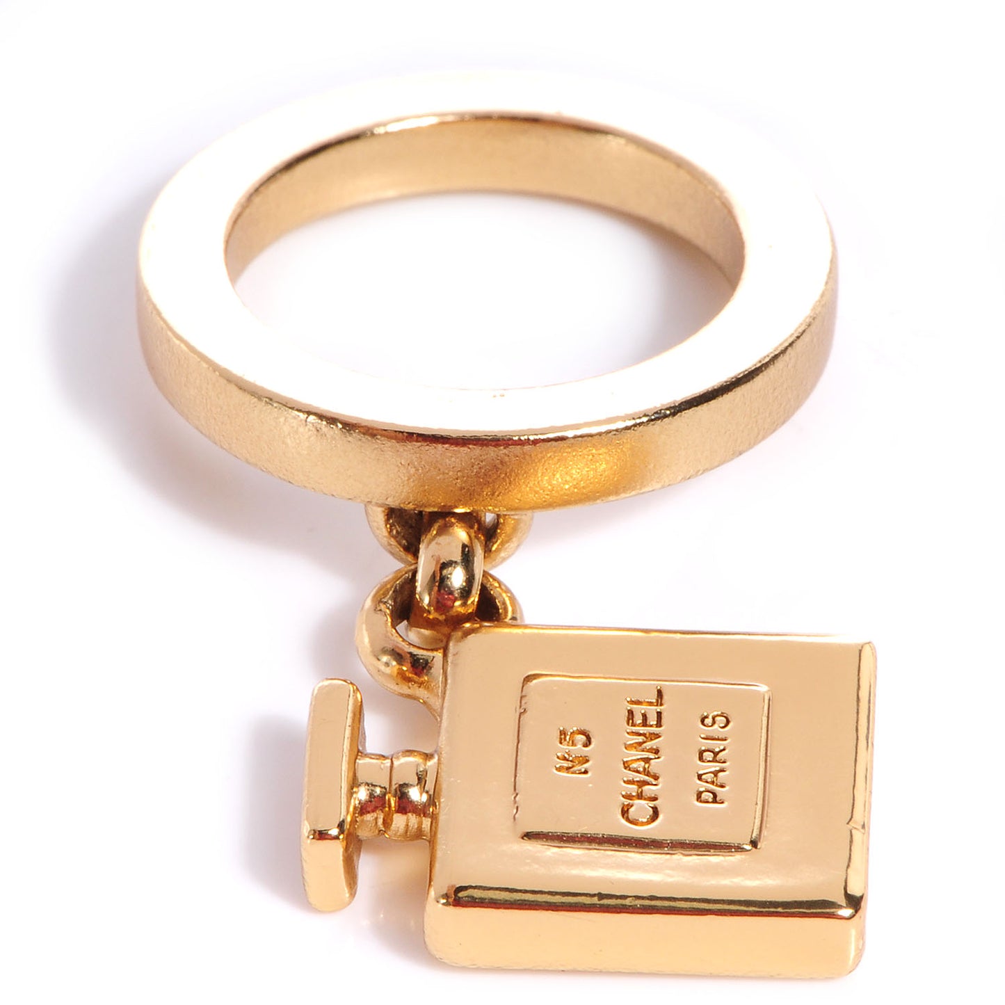 N°5 Perfume Bottle Charm Ring 6.5 Gold