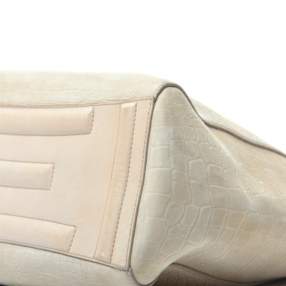 Givenchy Nubuck Crocodile Embossed Elme Tote Beige 9 of 11