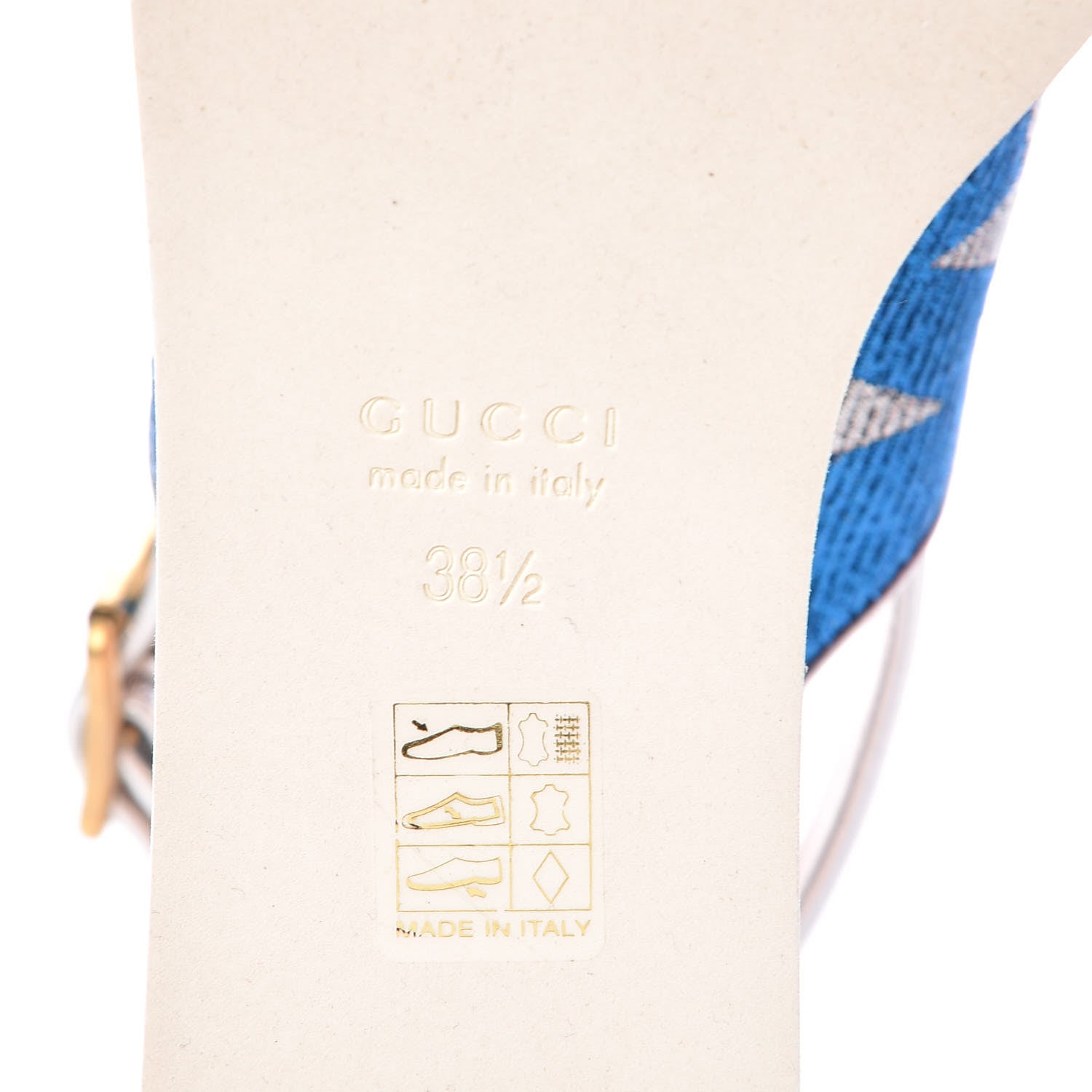 Gucci Lurex Starry Sky Crossover Platform Sandals 38.5 Bleuette Silver 6 of 9