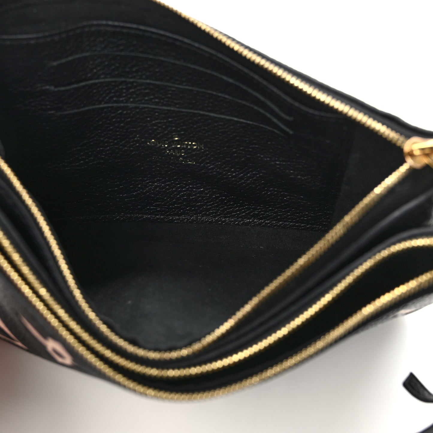 Empreinte Monogram Giant Double Zip Pochette Black Cream