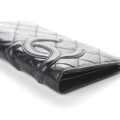 Chanel Aged Calfskin Quilted Cambon Yen Wallet Black 6 of 10