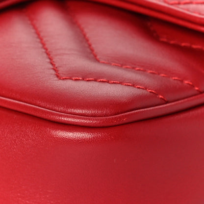 Gucci Calfskin Matelasse Super Mini GG Marmont Shoulder Bag Hibiscus Red 9 of 9