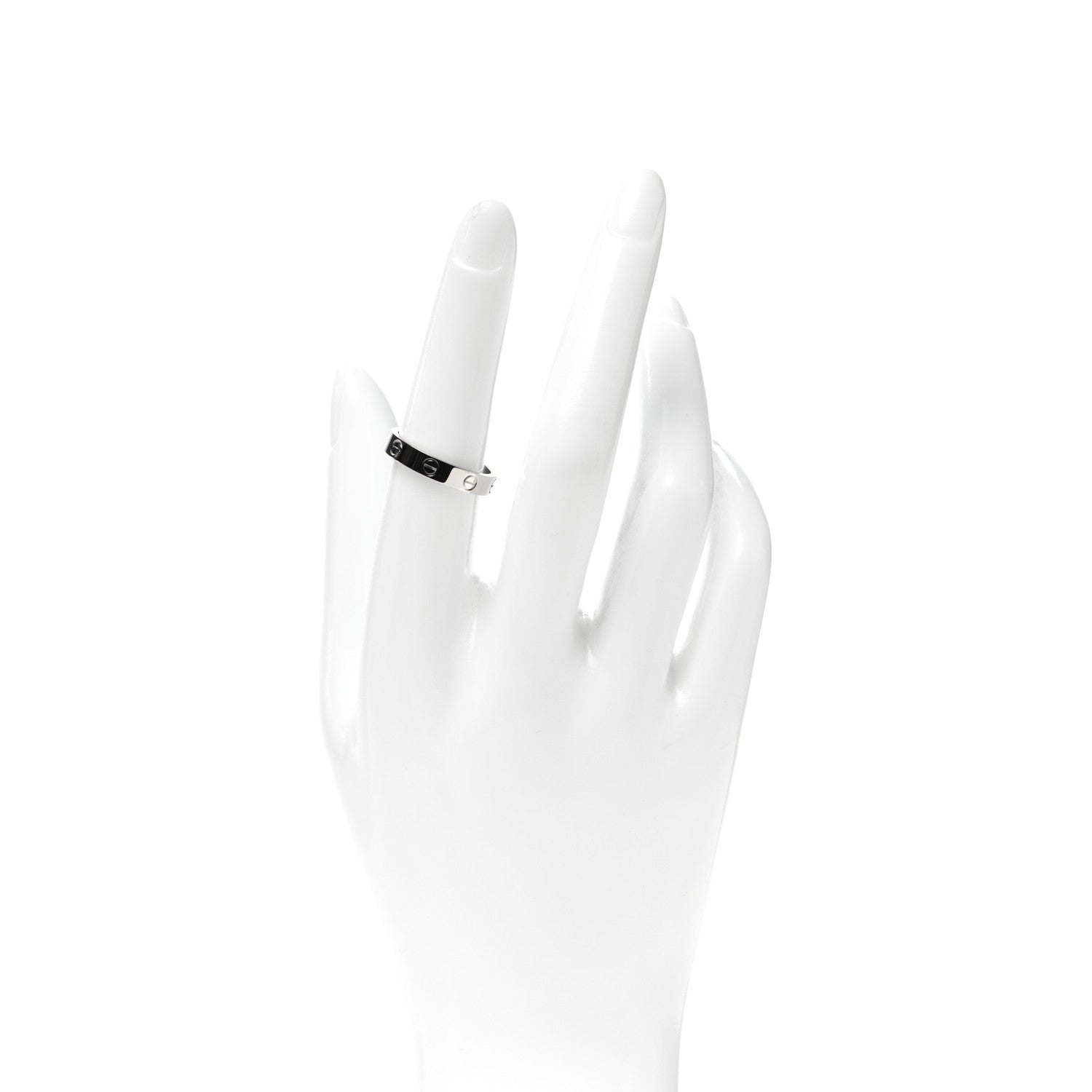 Cartier 18K White Gold 3.5mm LOVE Wedding Band Ring 54 6.75 2 of 6