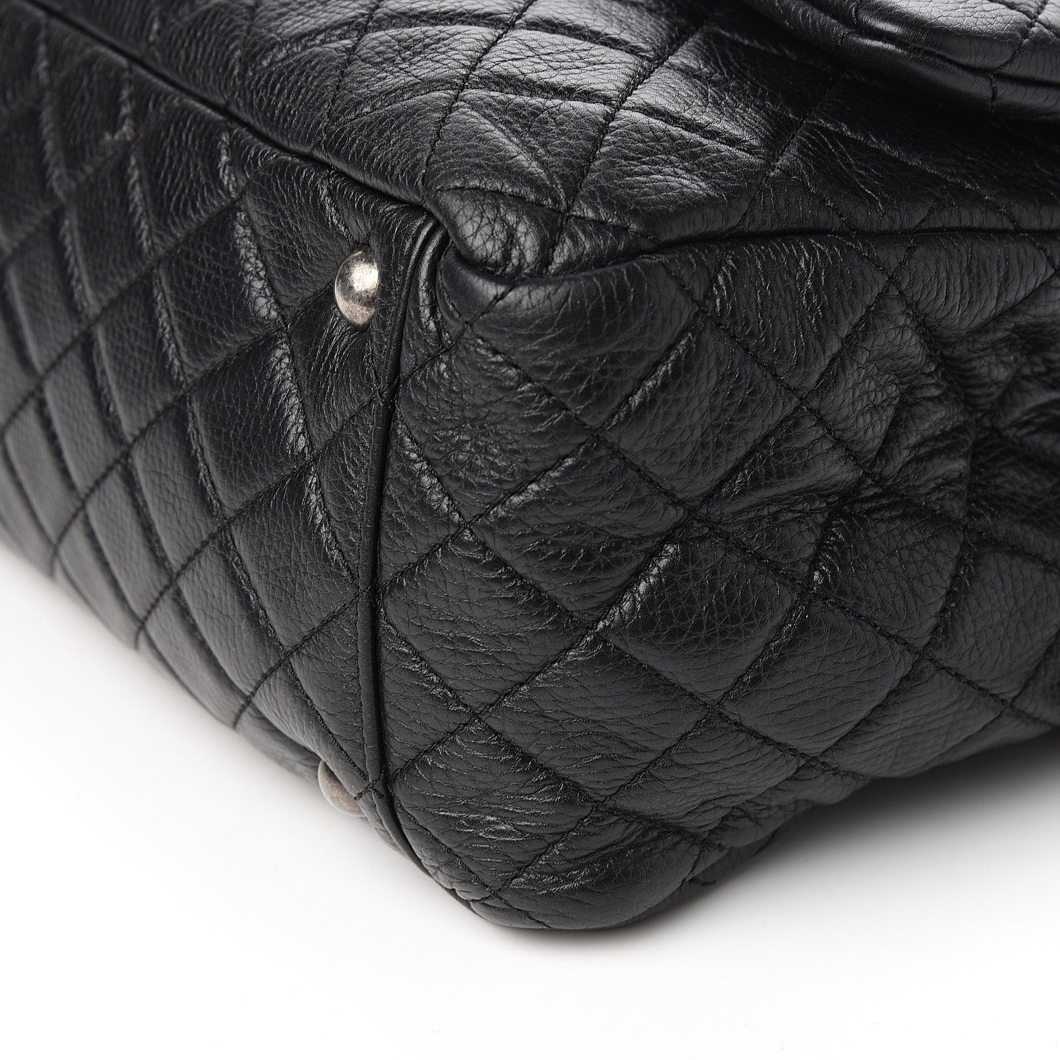 Chanel Calfskin Quilted XXL Travel Flap Bag Black 8 of 10