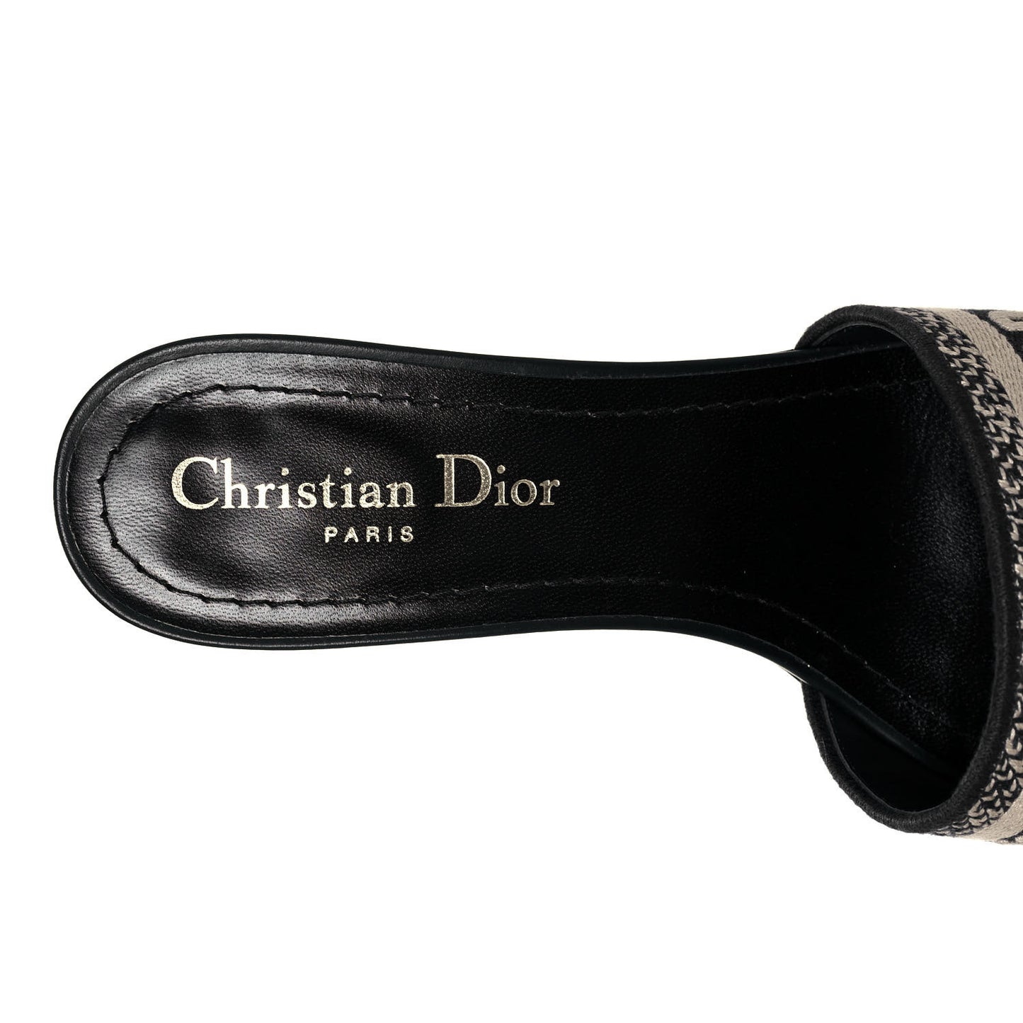 Cotton Embroidered Dway 40mm Slide Sandals 37 Deep Blue