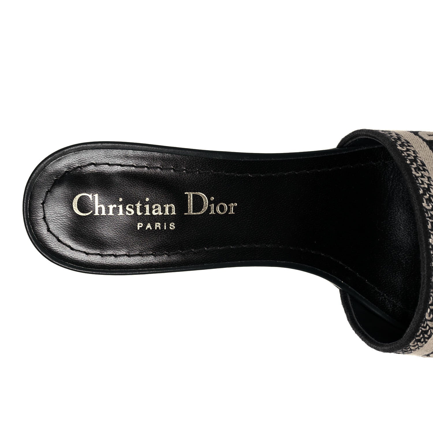 Christian Dior Cotton Embroidered Dway 40mm Slide Sandals 37 Deep Blue 7 of 8