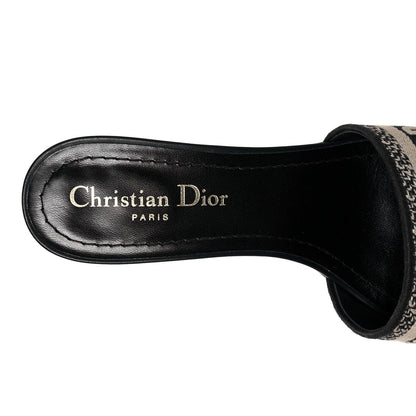 Christian Dior Cotton Embroidered Dway 40mm Slide Sandals 37 Deep Blue 7 of 8