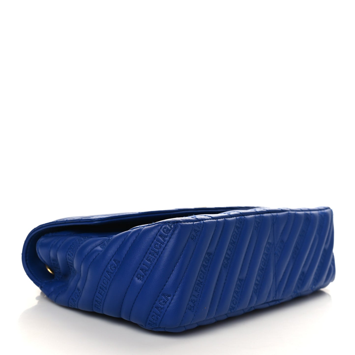 Calfskin Logo Matelasse M BB Round Shoulder Bag Royal Bleu