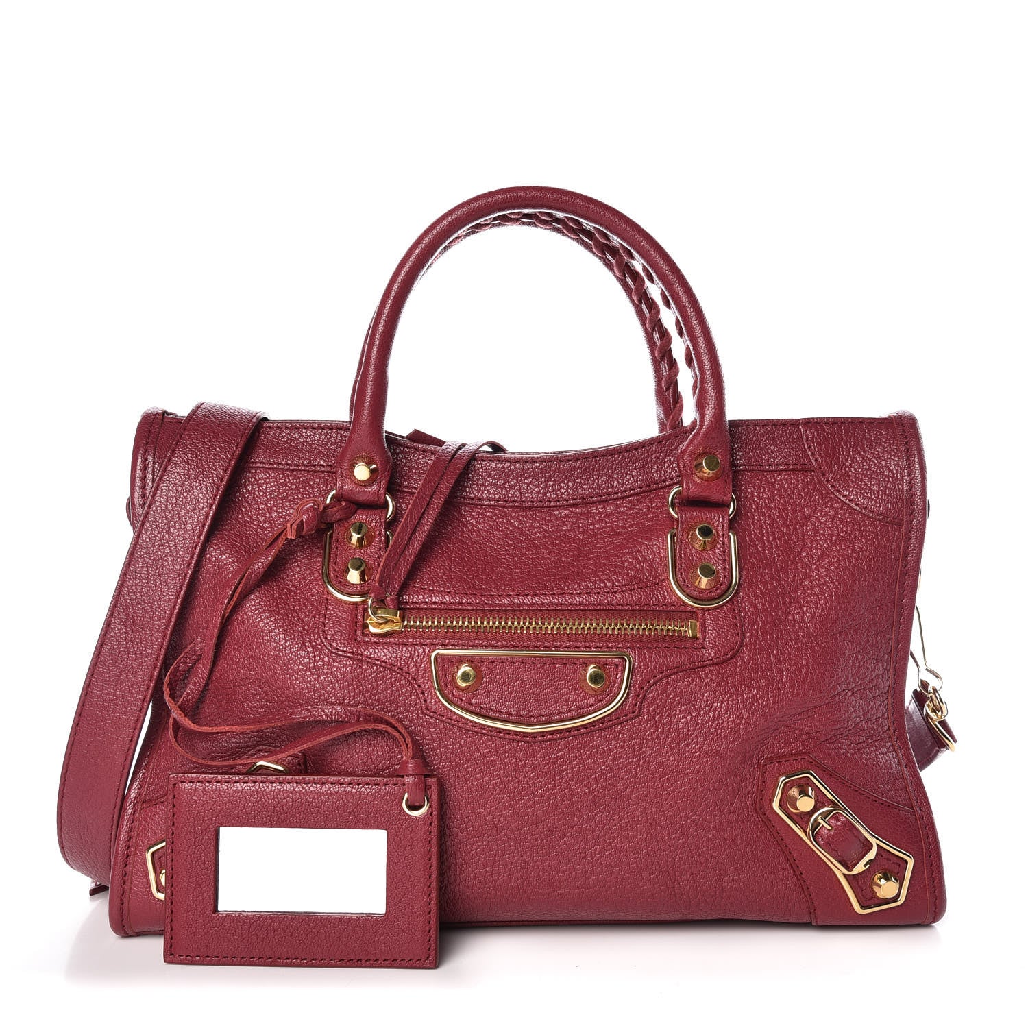 Balenciaga Chevre Gold Metallic Edge Hardware S City Rouge Grenat 1 of 9