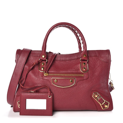 Balenciaga Chevre Gold Metallic Edge Hardware S City Rouge Grenat 1 of 9