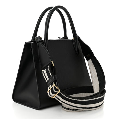 Prada Saffiano Cuir Calfskin Small Monochrome Top Handle Tote Black 3 of 9