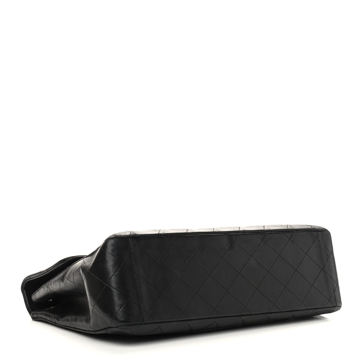 Lambskin Quilted XL Jumbo Single Flap Black