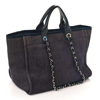 Chanel Denim Medium Deauville Tote Dark Blue 3 of 12