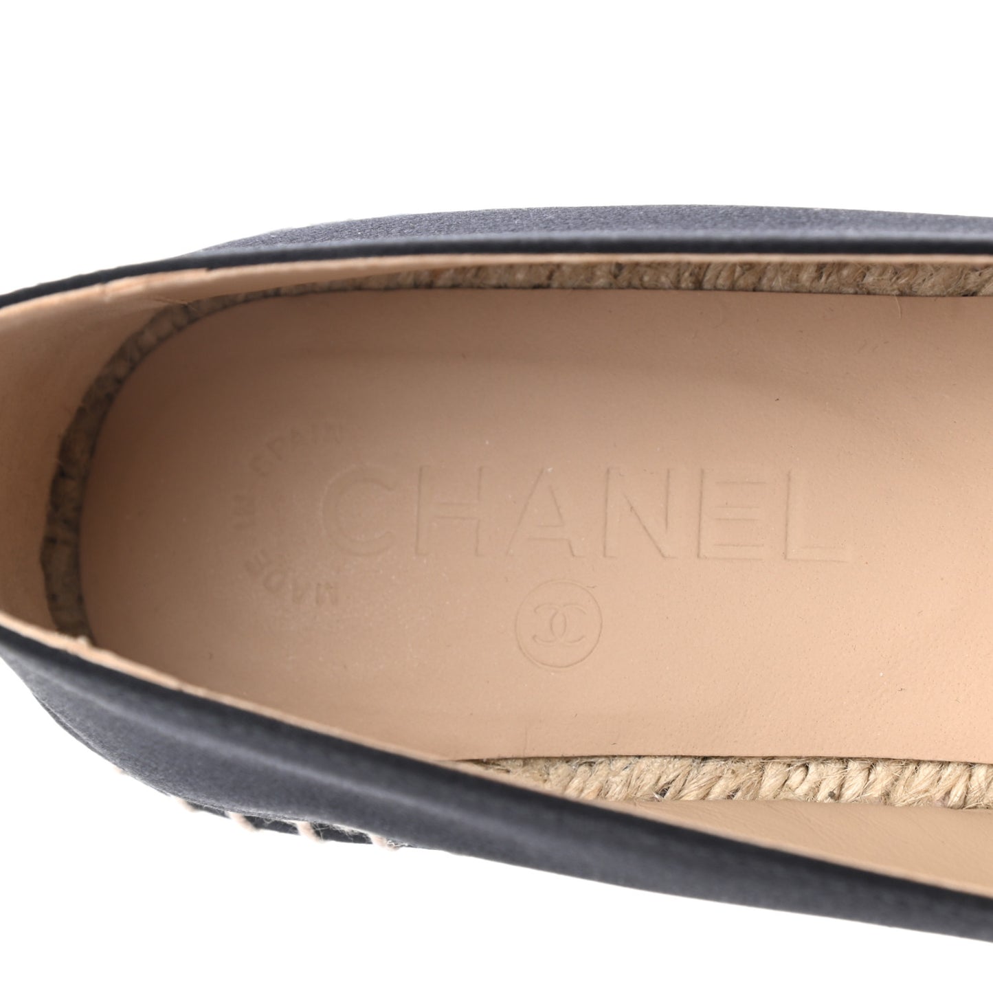 Satin Grosgrain CC Espadrilles 39 Black