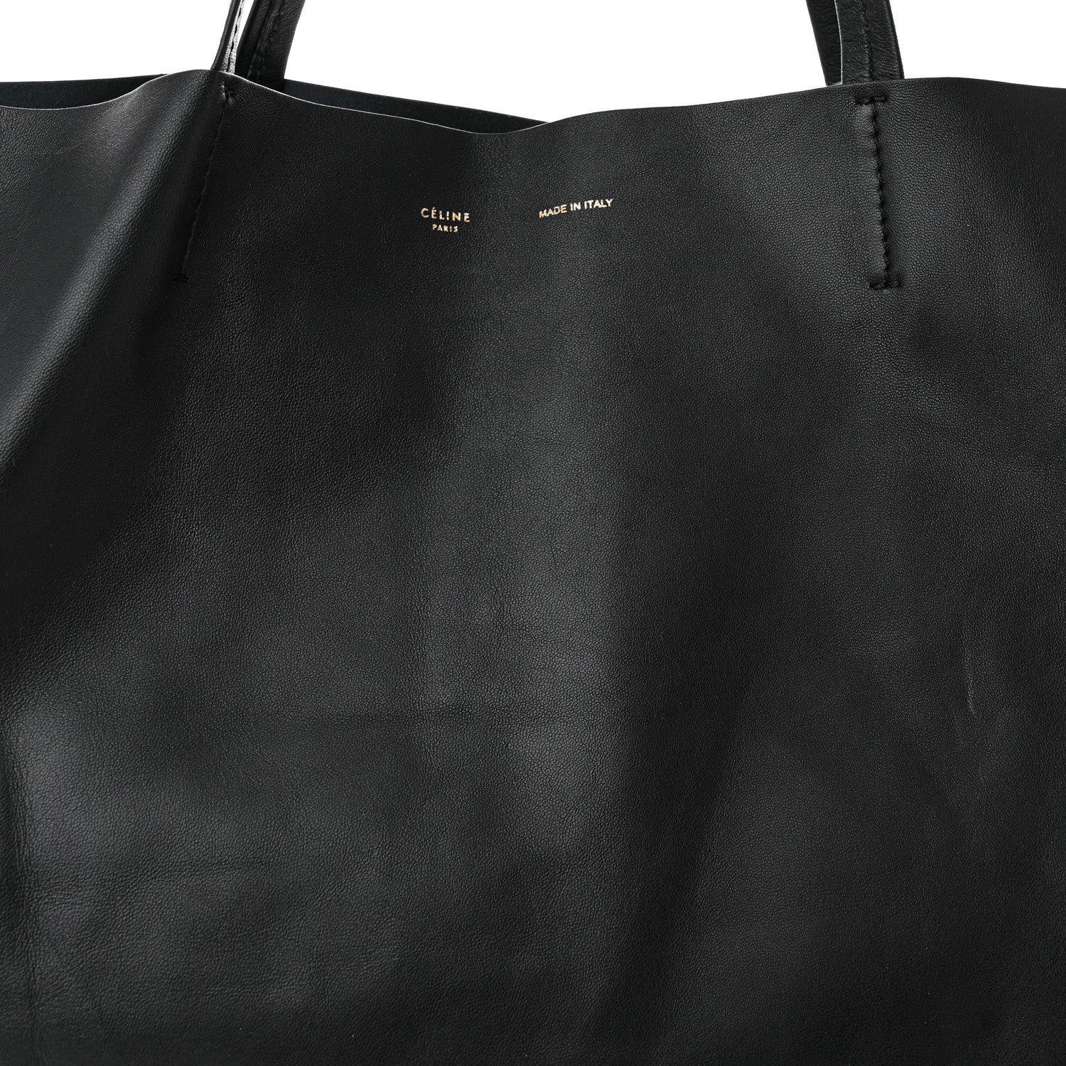Celine Lambskin Horizontal Cabas Black 7 of 10