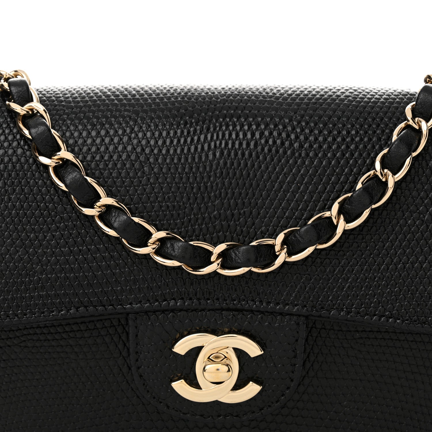 Chanel Lizard Mini Rectangular Flap Black 8 of 13