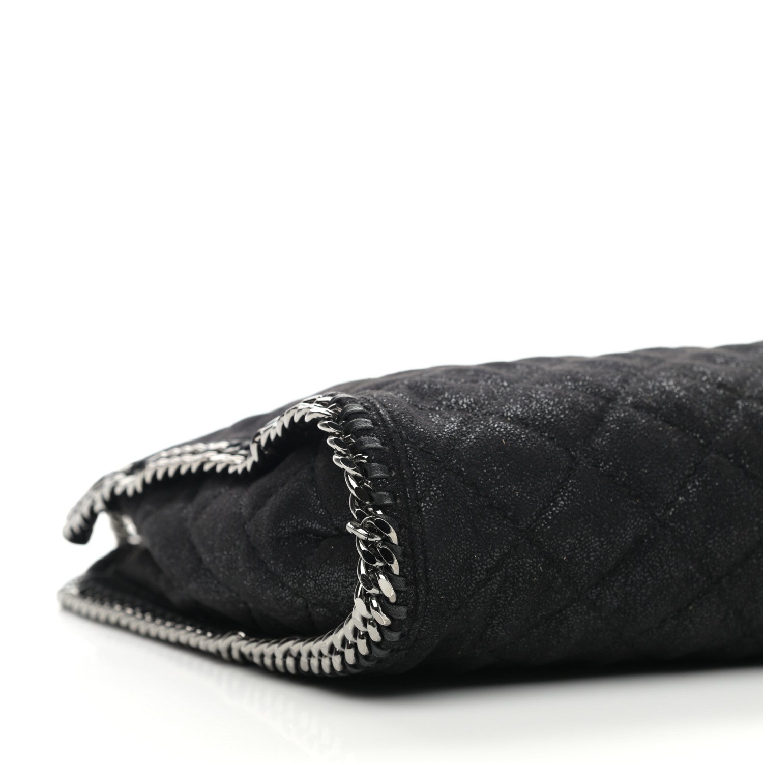 Stella McCartney Shaggy Deer Quilted Falabella Fold Over Tote Black 8 of 11