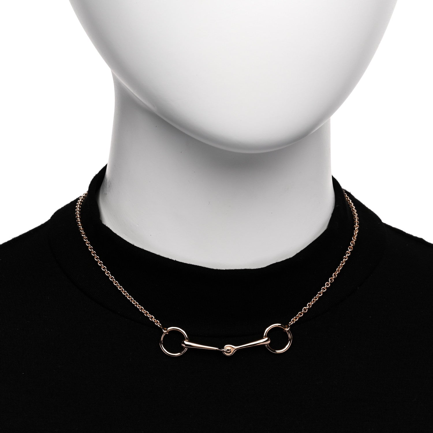 Hermes 18K Rose Gold Diamond TPM Filet d'Or Necklace SH 2 of 7