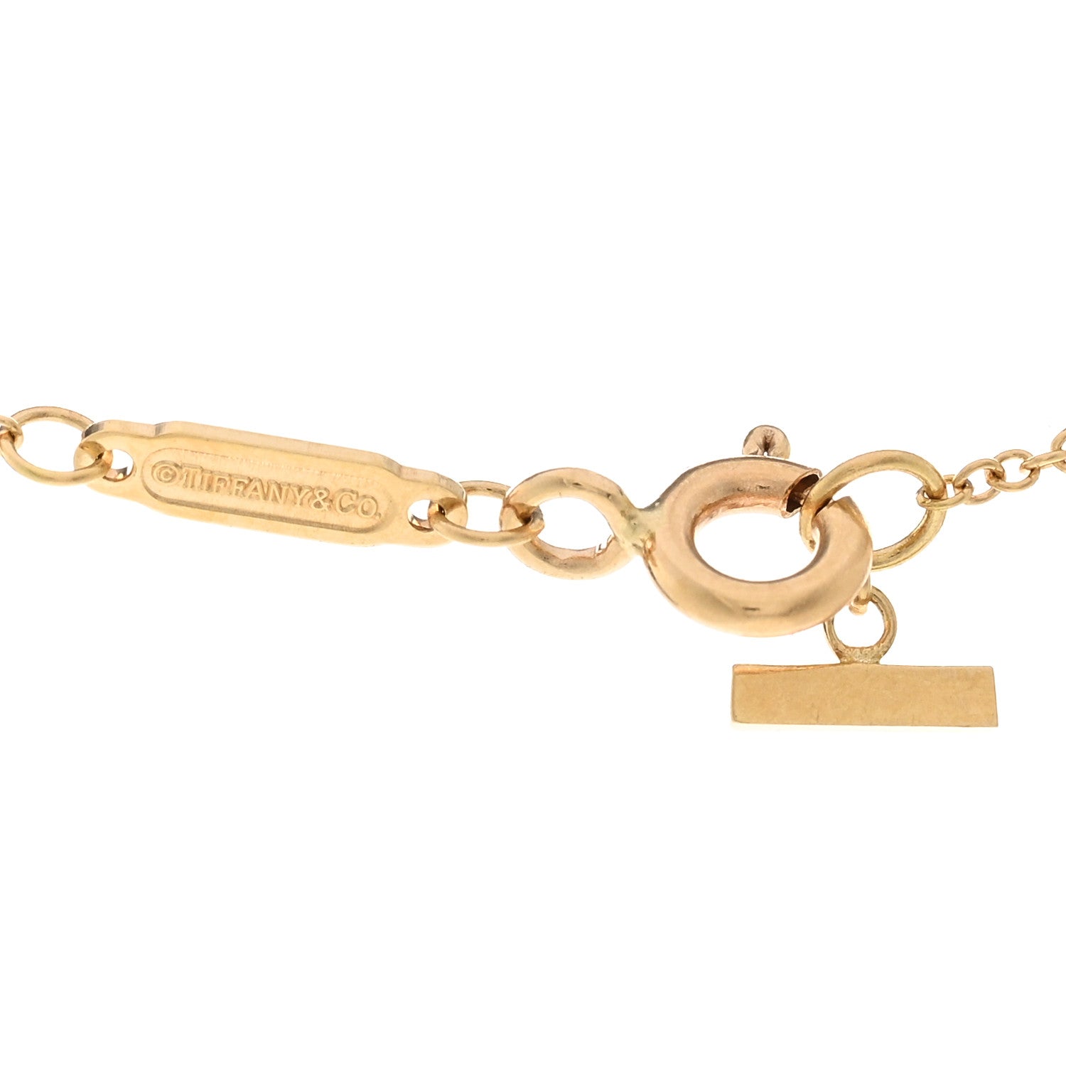 Tiffany 18K Yellow Gold Large T Smile Pendant Necklace 4 of 5