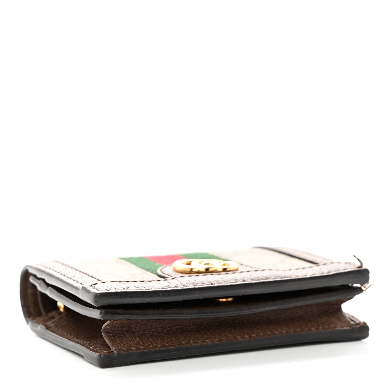 Gucci GG Supreme Monogram Web Ophidia Card Case Beige New Acero 4 of 9