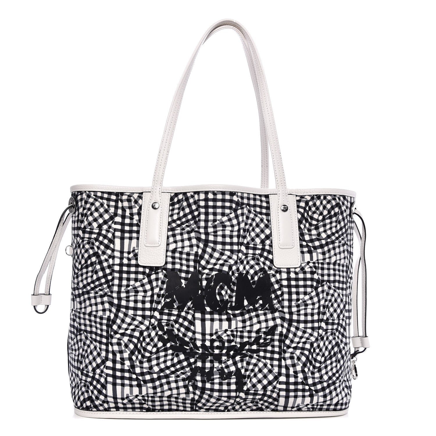 MCM Visetos Medium Liz Reversible Shopper Tote White 3 of 10