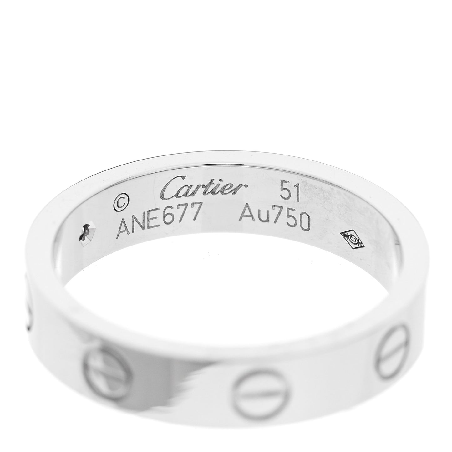 18K White Gold Diamond 4mm LOVE Wedding Band Ring 51 5.75