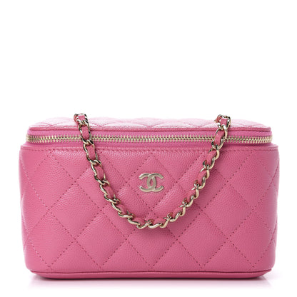 Chanel Caviar Quilted Small Vanity Case With Chain Pink 1 of 11