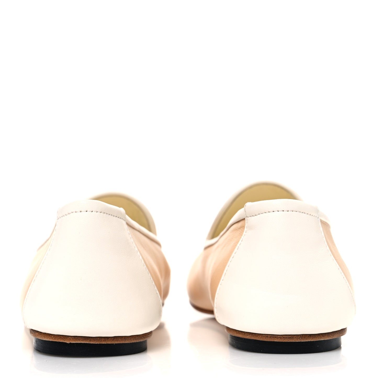 Fantasy Goatskin CC Mocassin Loafers 38.5 Beige White
