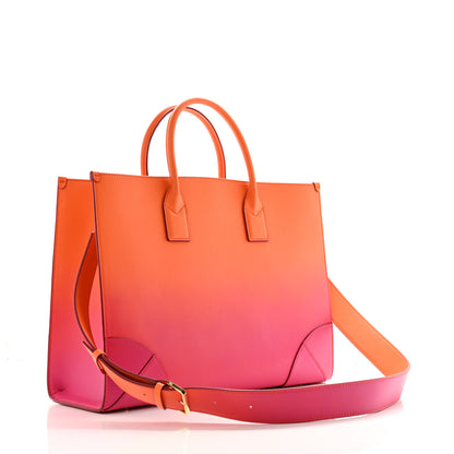 MCM Calfskin Gradation Large Munchen Tote Orange 2 of 9