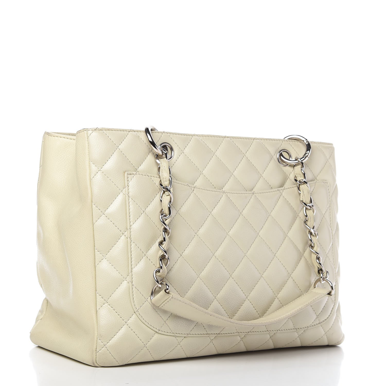 Chanel Caviar Quilted Grand Shopping Tote GST White 3 of 11