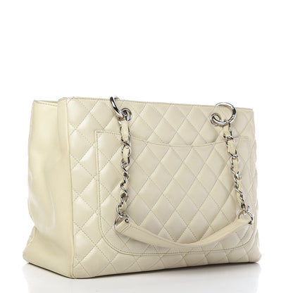 Chanel Caviar Quilted Grand Shopping Tote GST White 3 of 11