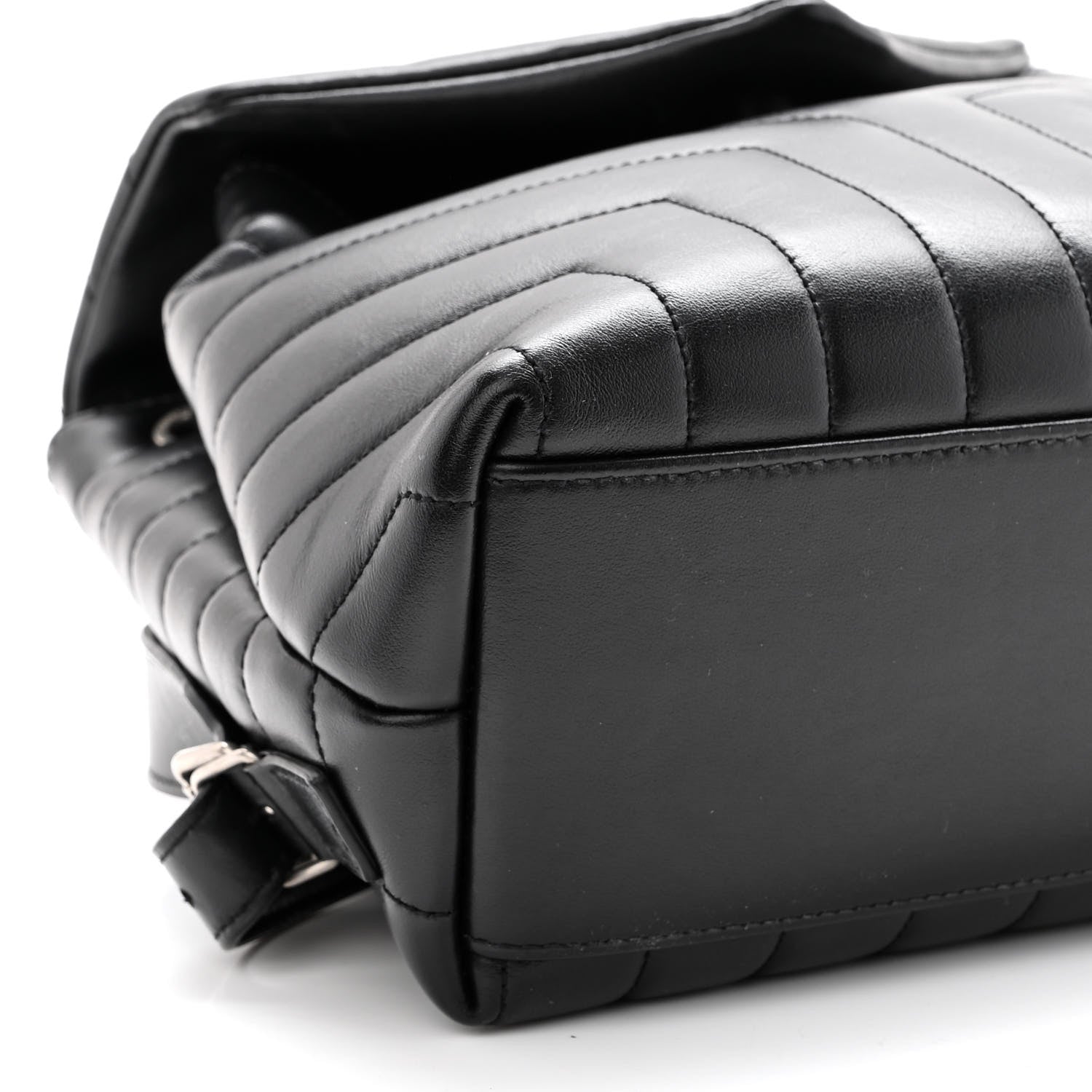 Saint Laurent Calfskin Y Quilted Monogram Small Loulou Backpack Black 9 of 10