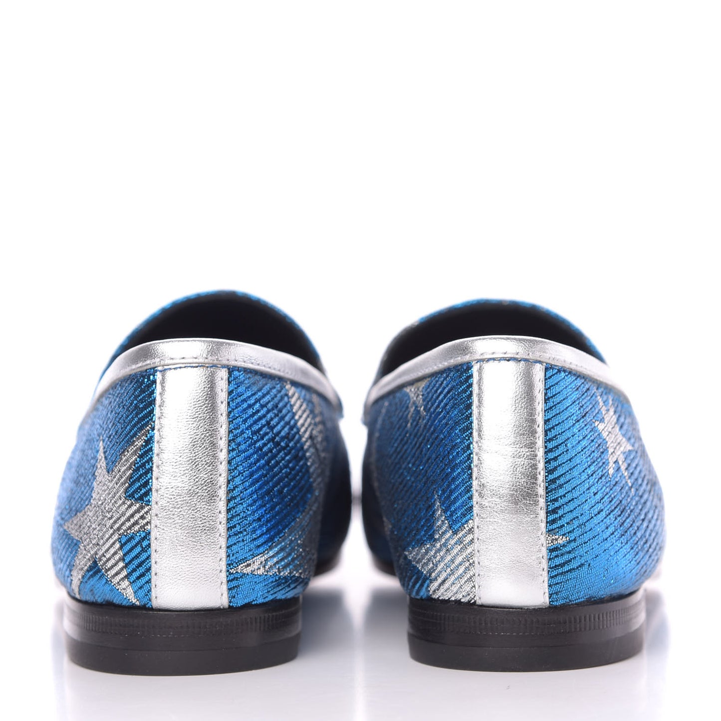 Lurex Calfskin Starry Sky Womens Jordaan Loafers 38 Bluette Silver