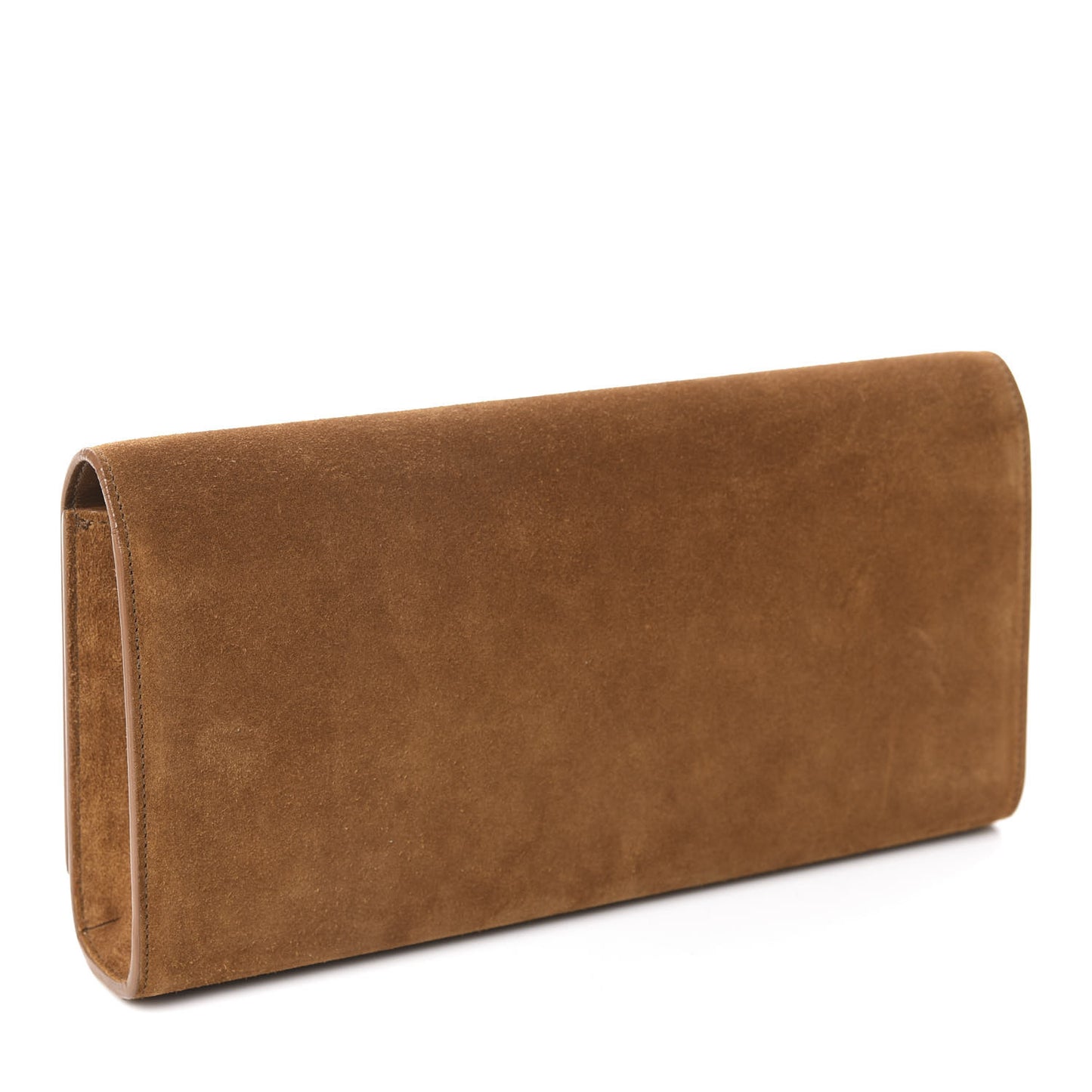 Suede Cassandre Tassel Clutch Tan