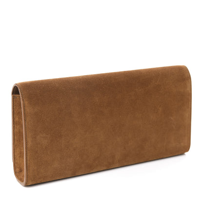 Saint Laurent Suede Cassandre Tassel Clutch Tan 3 of 12
