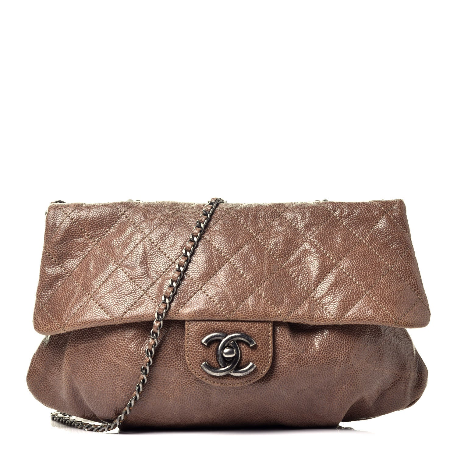 Chanel Caviar Quilted Medium Elastic Flap Brown 1 of 9