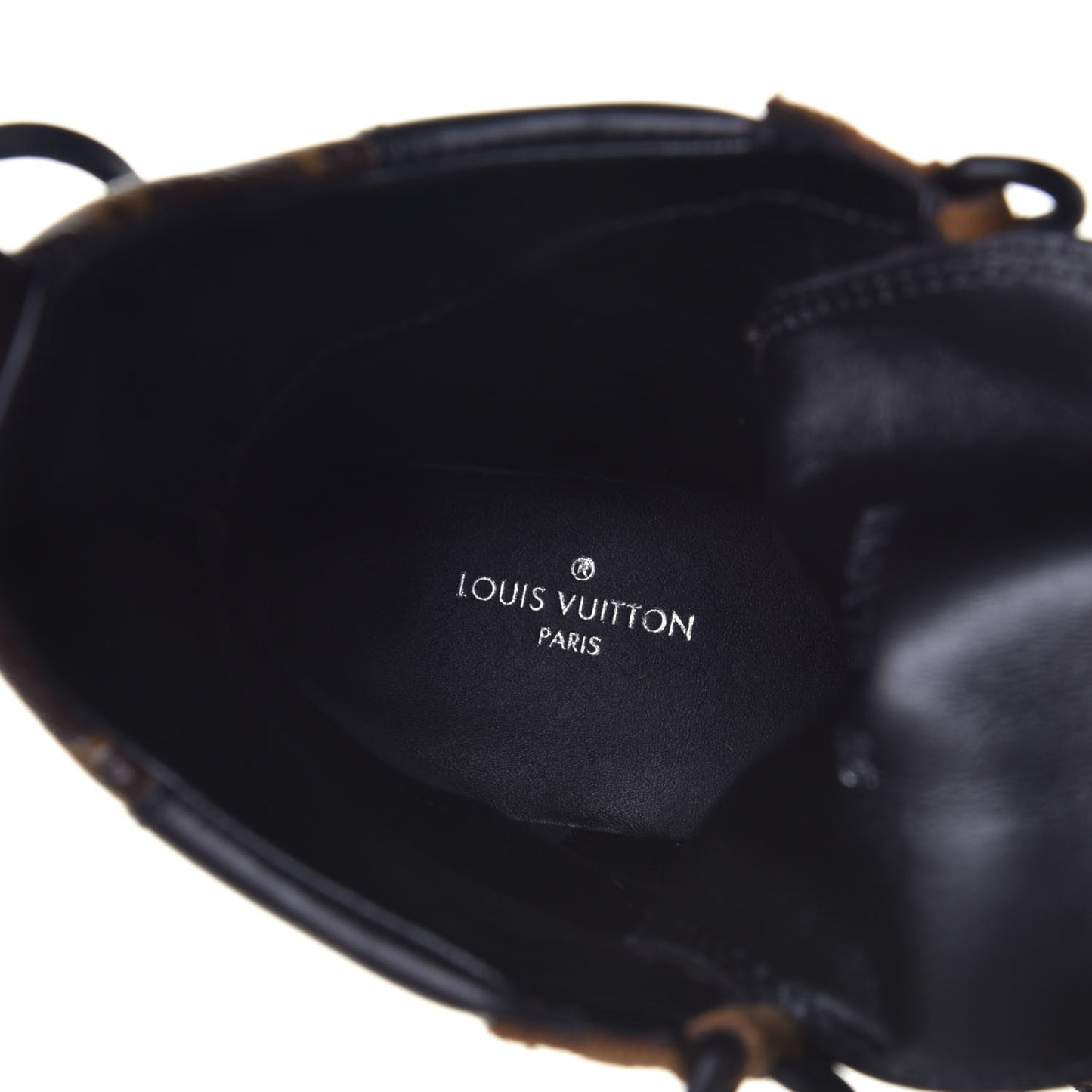 Suede Calfskin Monogram Laureate Platform Desert Boots 35 Cognac