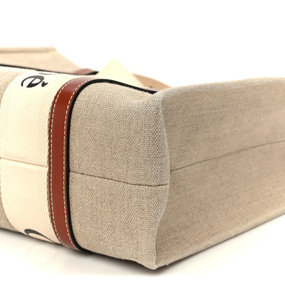 Chloe Cotton Calfskin Medium Woody Ribbon Tote White Brown 10 of 10