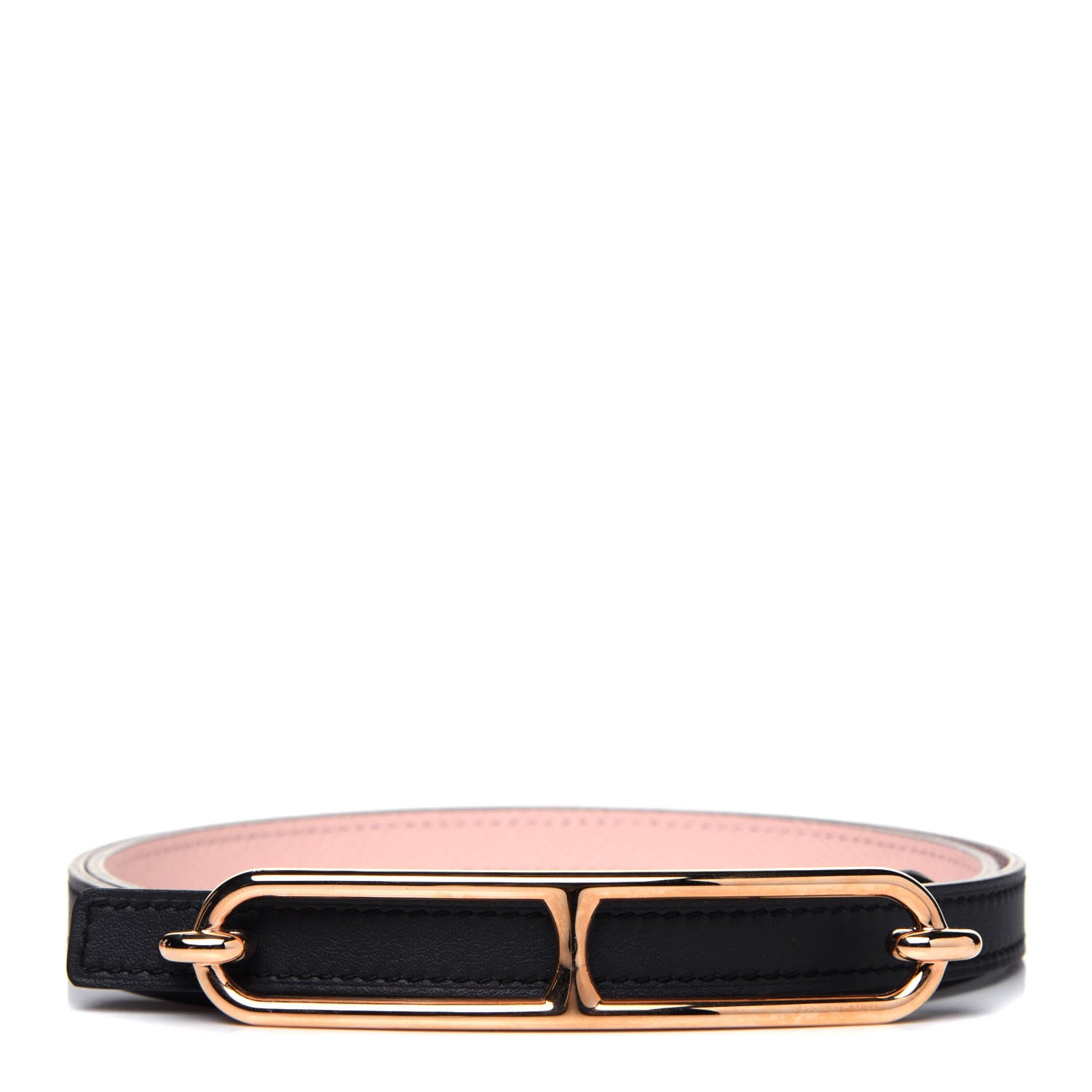 Hermes Swift Epsom 13mm Roulis Belt 85 Bleu Obscur Rose Sakura 1 of 9