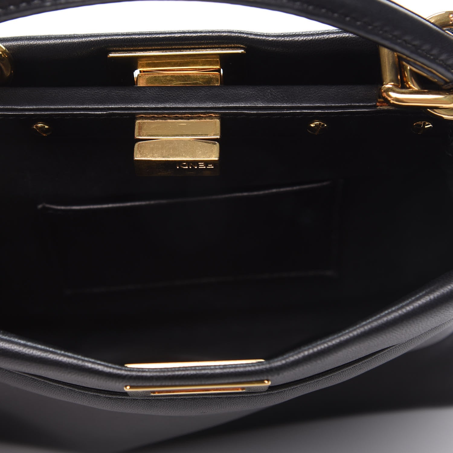 Fendi Nappa Mini Peekaboo Iconic Satchel Black 5 of 11