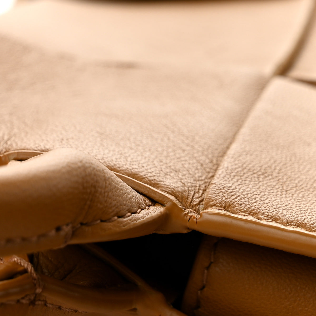 Bottega Veneta Lambskin Maxi Intrecciato Mini North South Cassette Tote Camel Gold 14 of 14