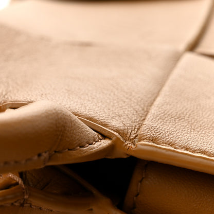 Bottega Veneta Lambskin Maxi Intrecciato Mini North South Cassette Tote Camel Gold 14 of 14