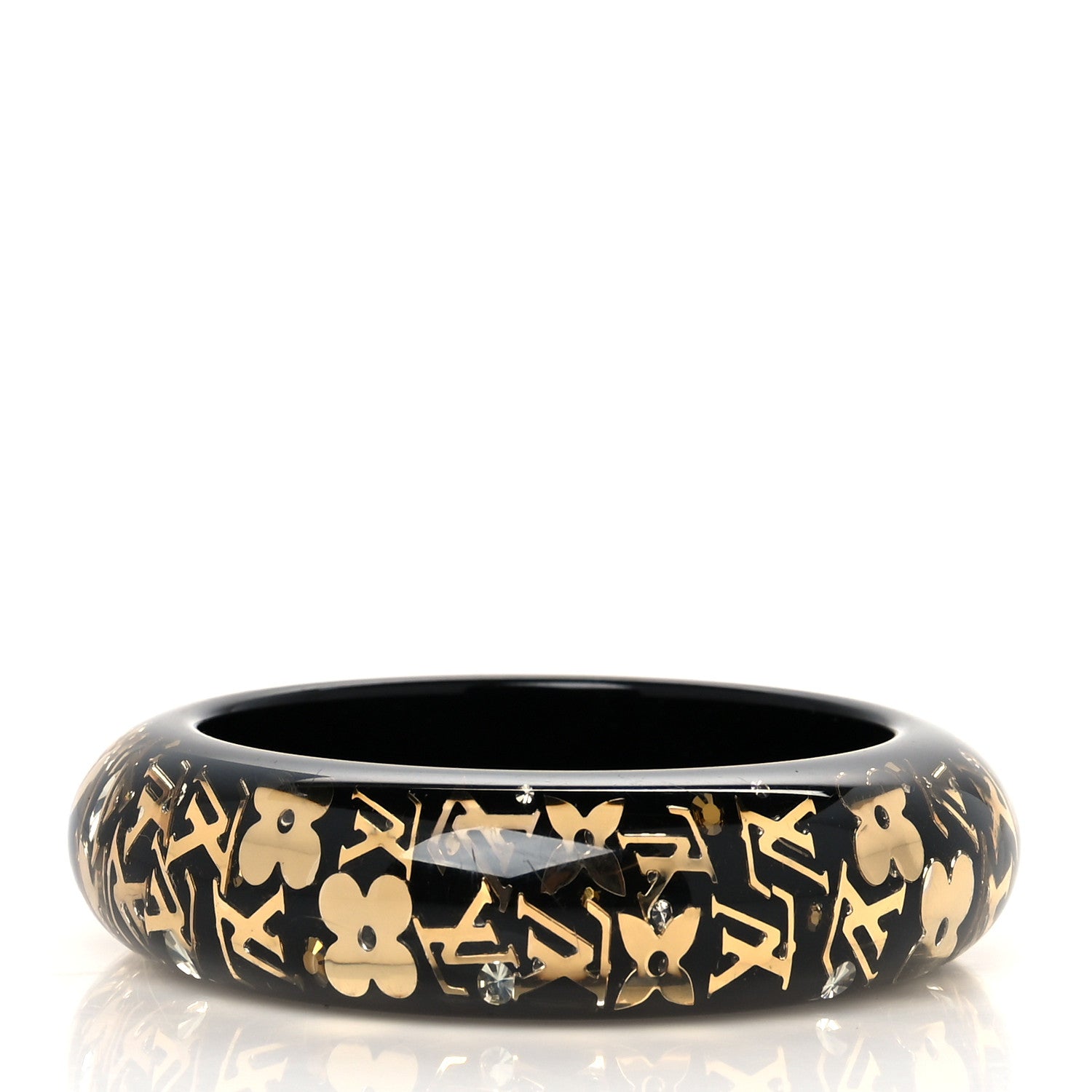Louis Vuitton Resin Swarovski Small Inclusion Bracelet GM Black 2 of 3