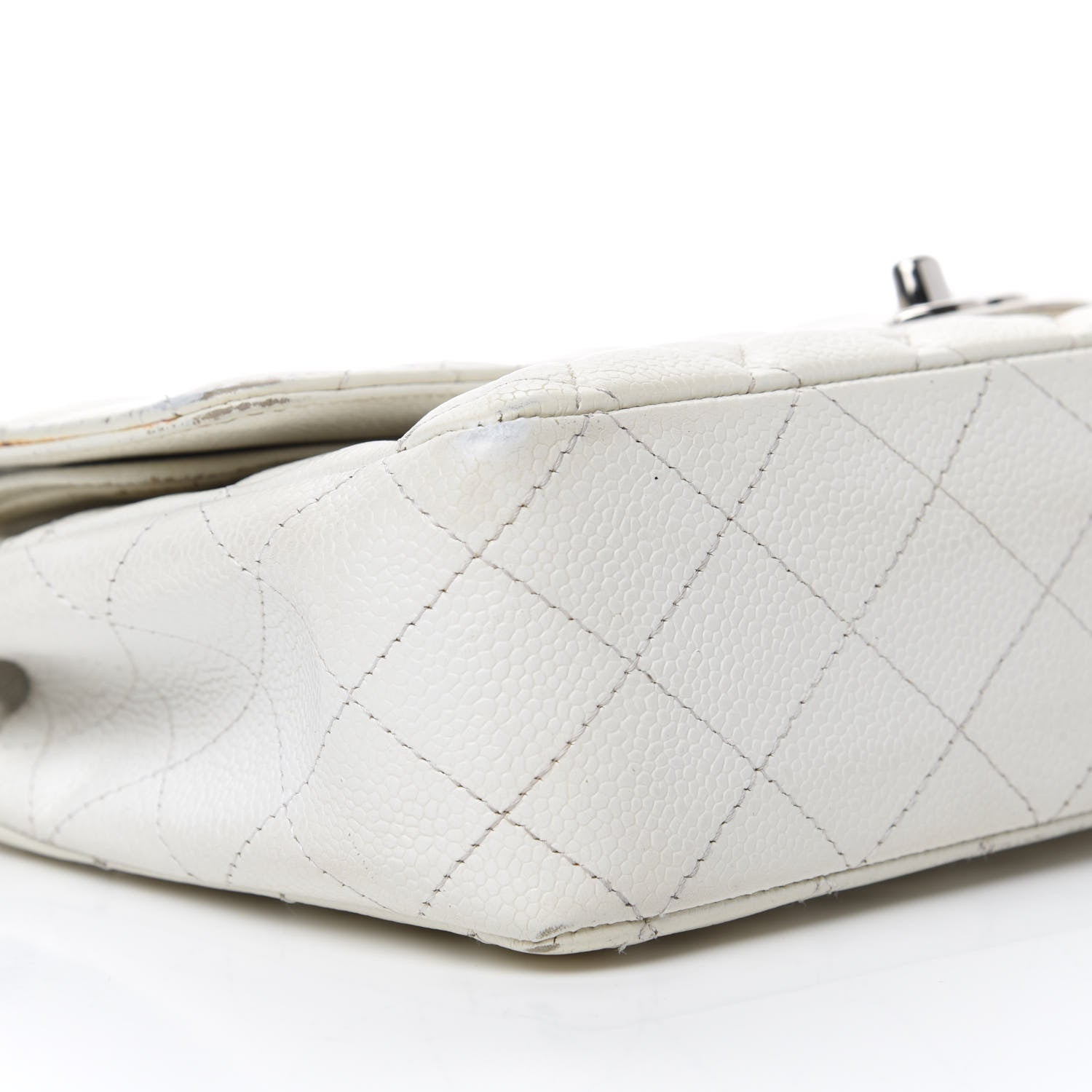 Chanel Caviar Quilted Medium Double Flap White 6 of 24