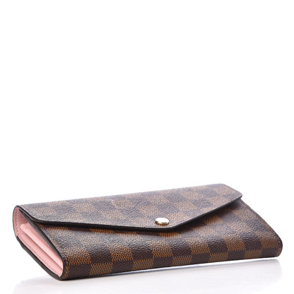 Louis Vuitton Damier Ebene Sarah Wallet NM Rose Ballerine 4 of 7