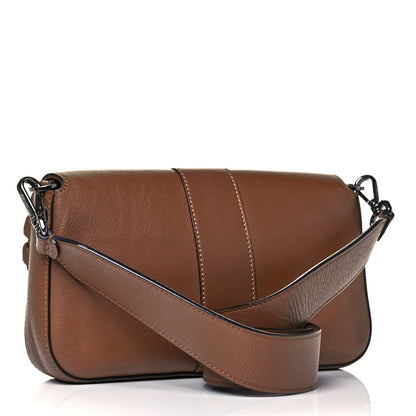 Fendi Vitello Dolce Lace Up Baguette Brownie 3 of 9